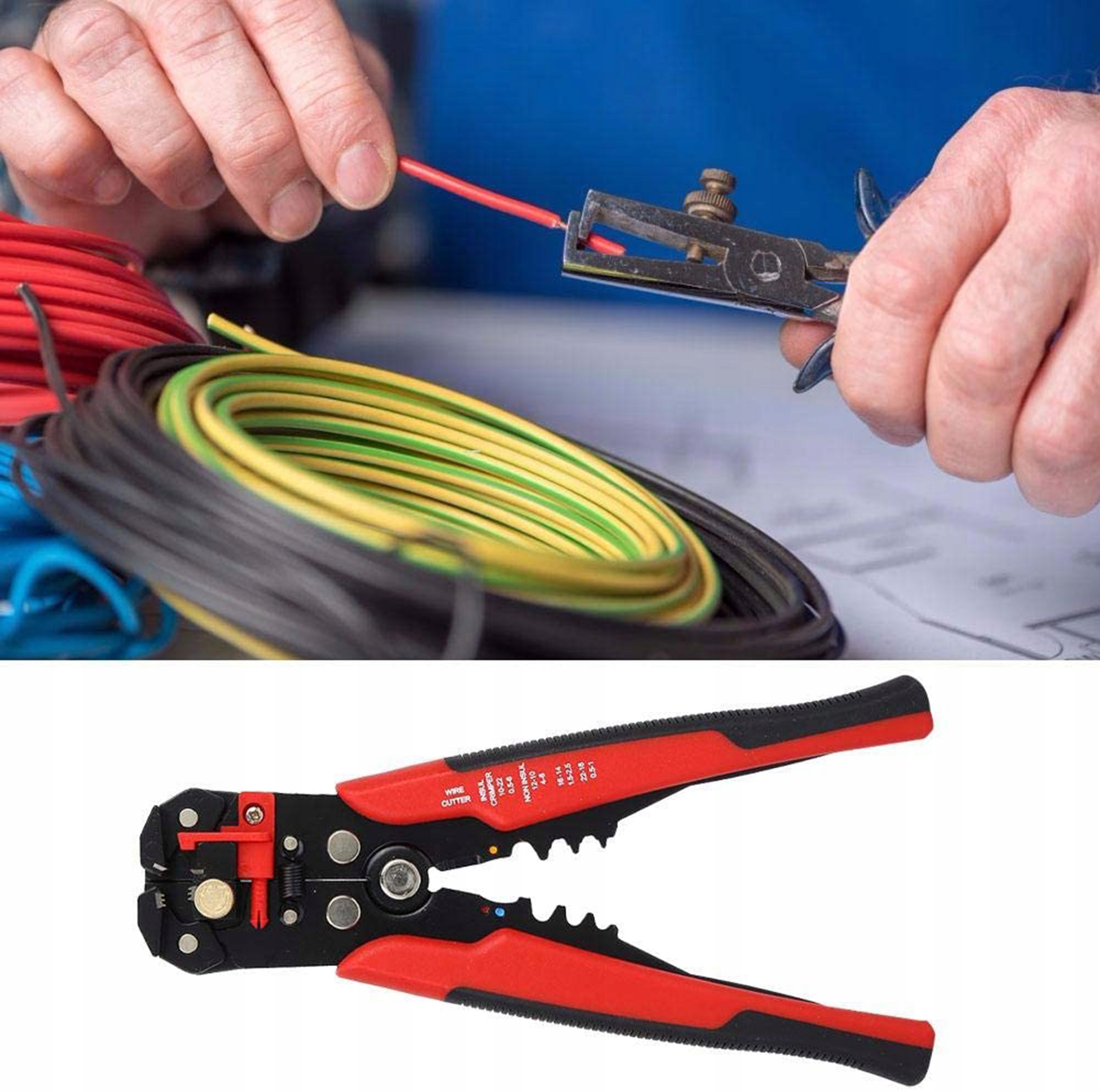 SZCZYPCE DO ŚCIĄGANIA IZOLACJI ZACISKARKA KABLI AUTOMAT 5W1 Model V07230