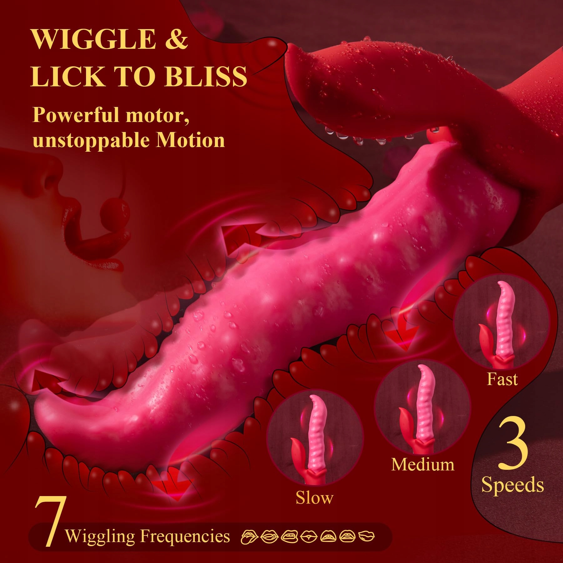 DILDO Vibrator Z Języczkiem Dla Kobiet Zestaw 3w1 Wibrator Klitoris G-Punkt — miniatura 3