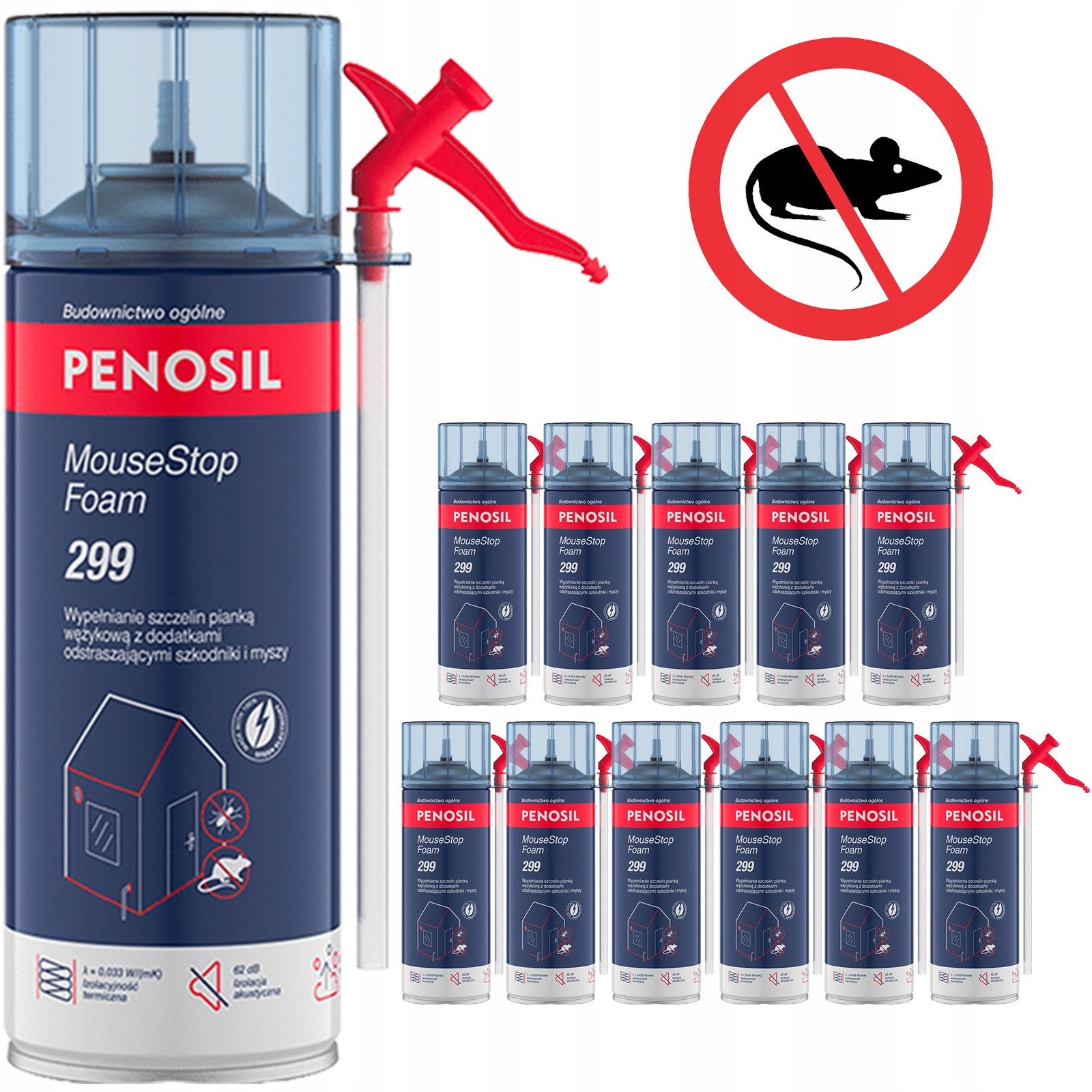 12 x Pena Myš Kuny Stop proti hlodavcom, myšiam, škodcom, kunom Penosil