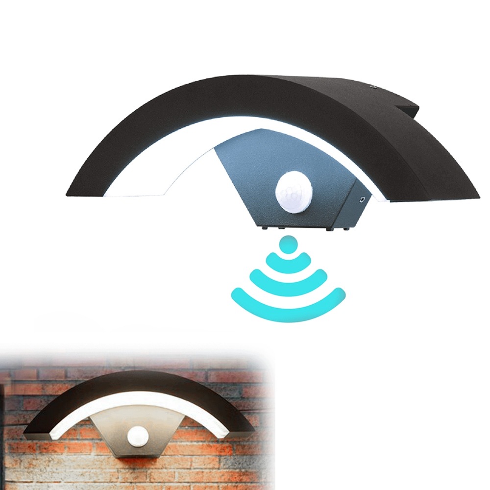 18W venkovní Led nástěnná lampa se senzorem, neutrální světlo 6000K IP65