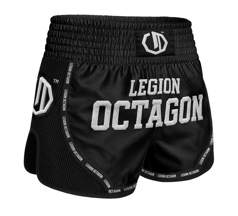 Octagon Kraťasy Kickbox/Muay Thai Legion Mesh Premium Black/White L