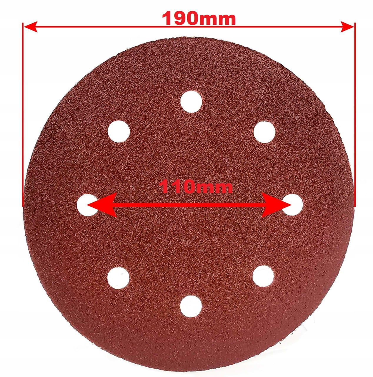 PAPIER ŚCIERNY KRĄŻEK DO SZLIFIERKI 190MM P120 x10 Kod producenta PDG_190_8_P120