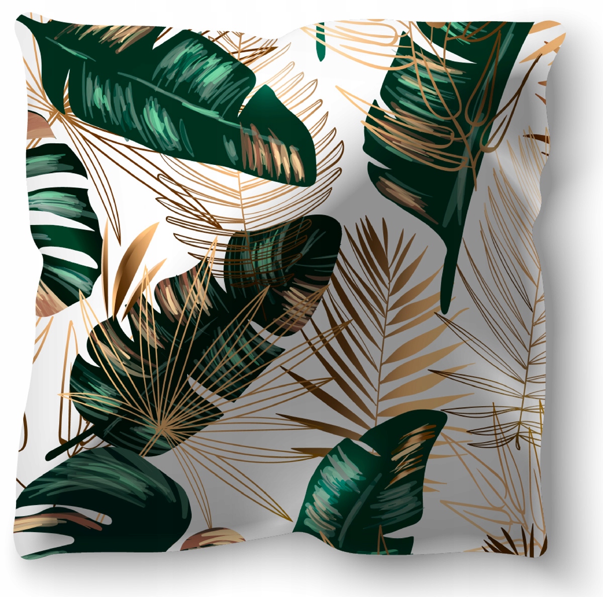 POSZEWKA DEKORACYJNA BIAŁE LIŚCIE 40X40 CM