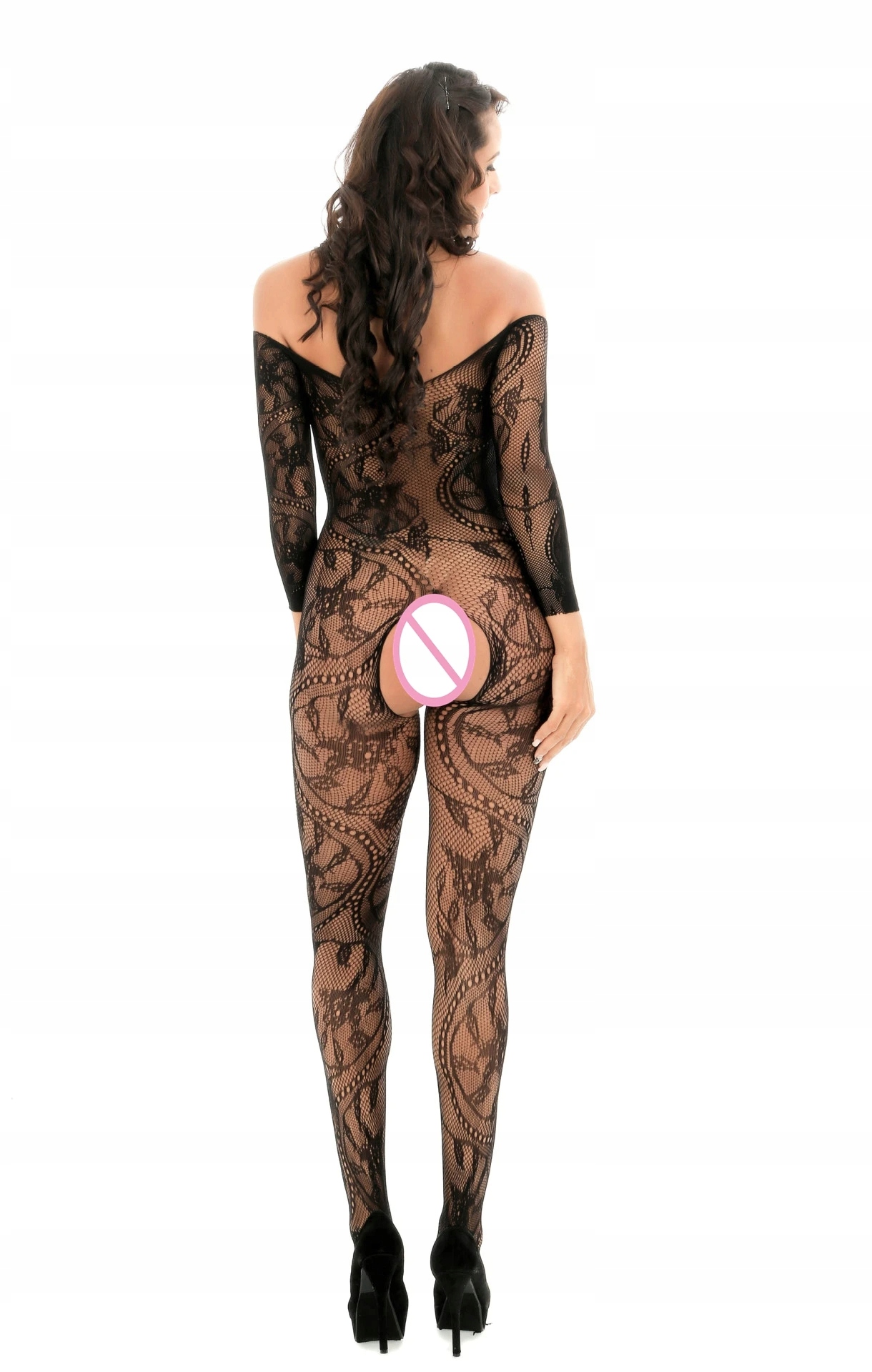 ZMYSŁOWE BODYSTOCKING BODY DAMSKIE CZARNE SEKSOWNA KORONKA Model A137 B