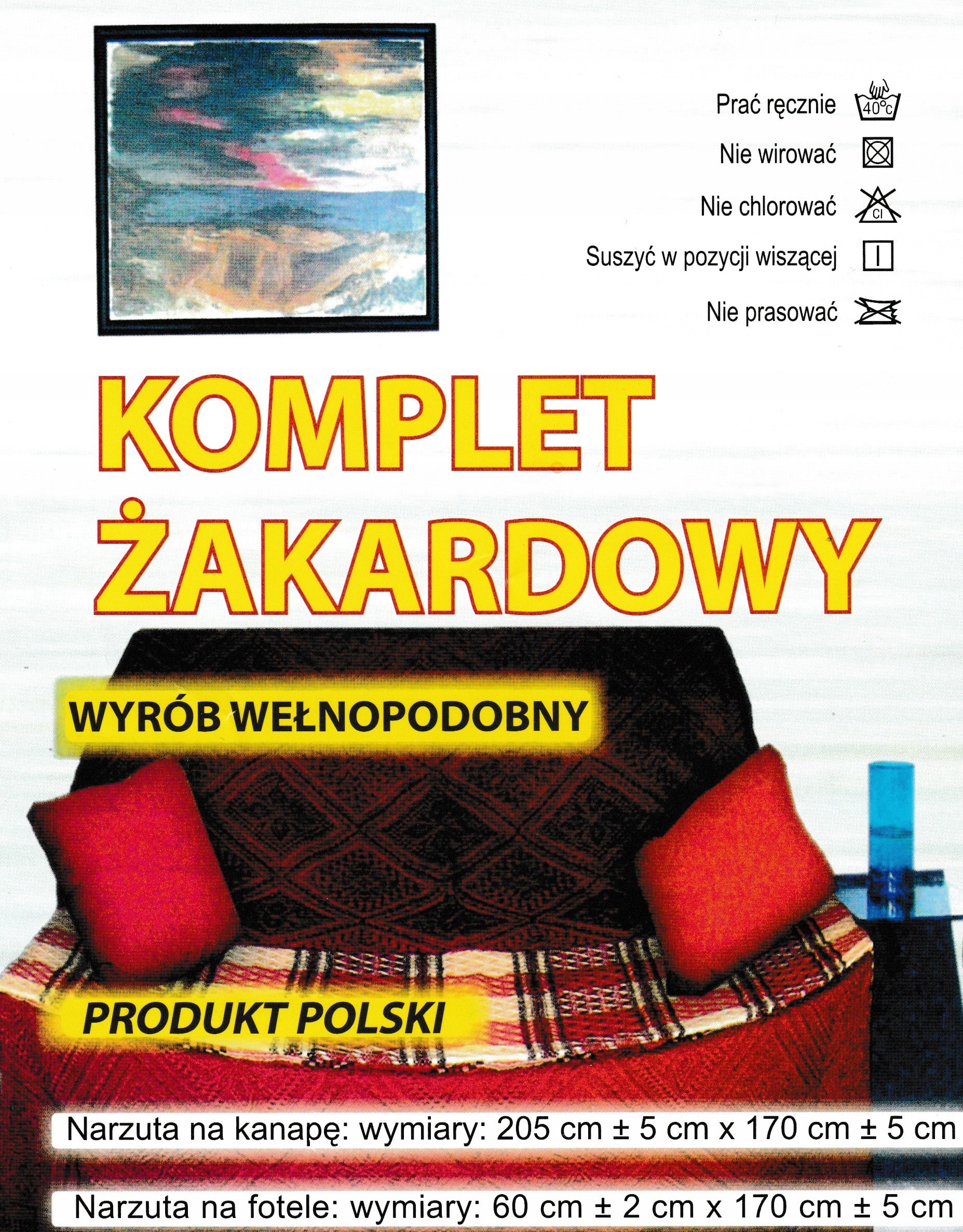 KOMPLET NARZUTA NA KANAPĘ 170X205 I DWA FOTELE BORDOWA CZARNA Szerokość produktu 170 cm