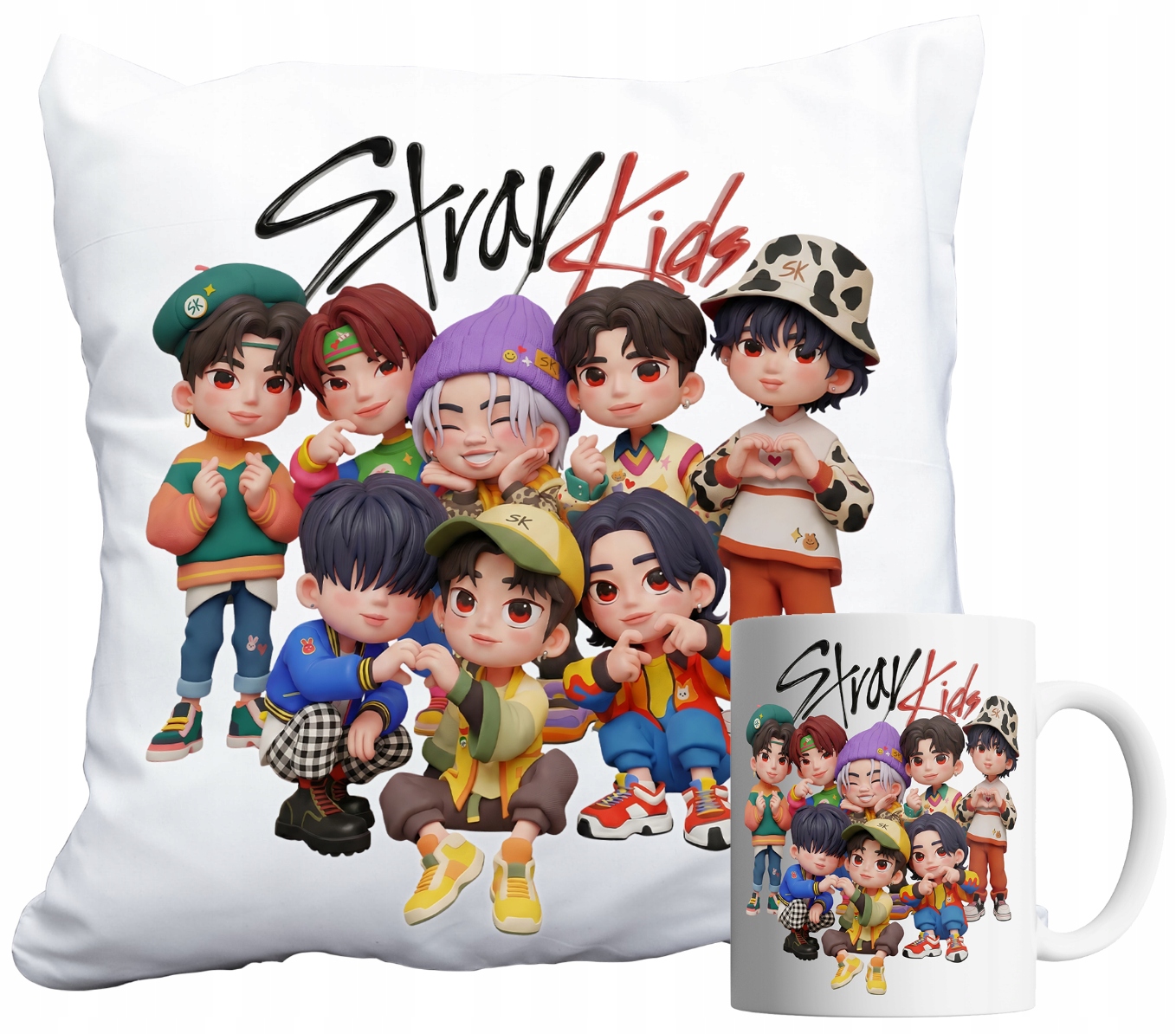 Set Hrnek A Polštář Stray Kids Kapela Kpop Pro Dítě Dárek Jméno