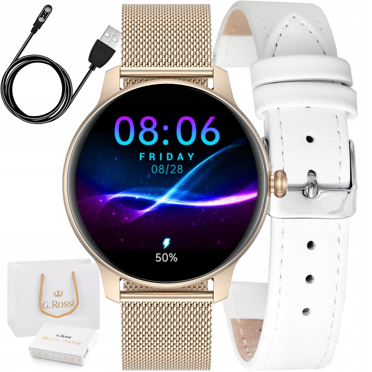 

Zegarek Smartwatch G. Rossi sms kroki Fb puls Box