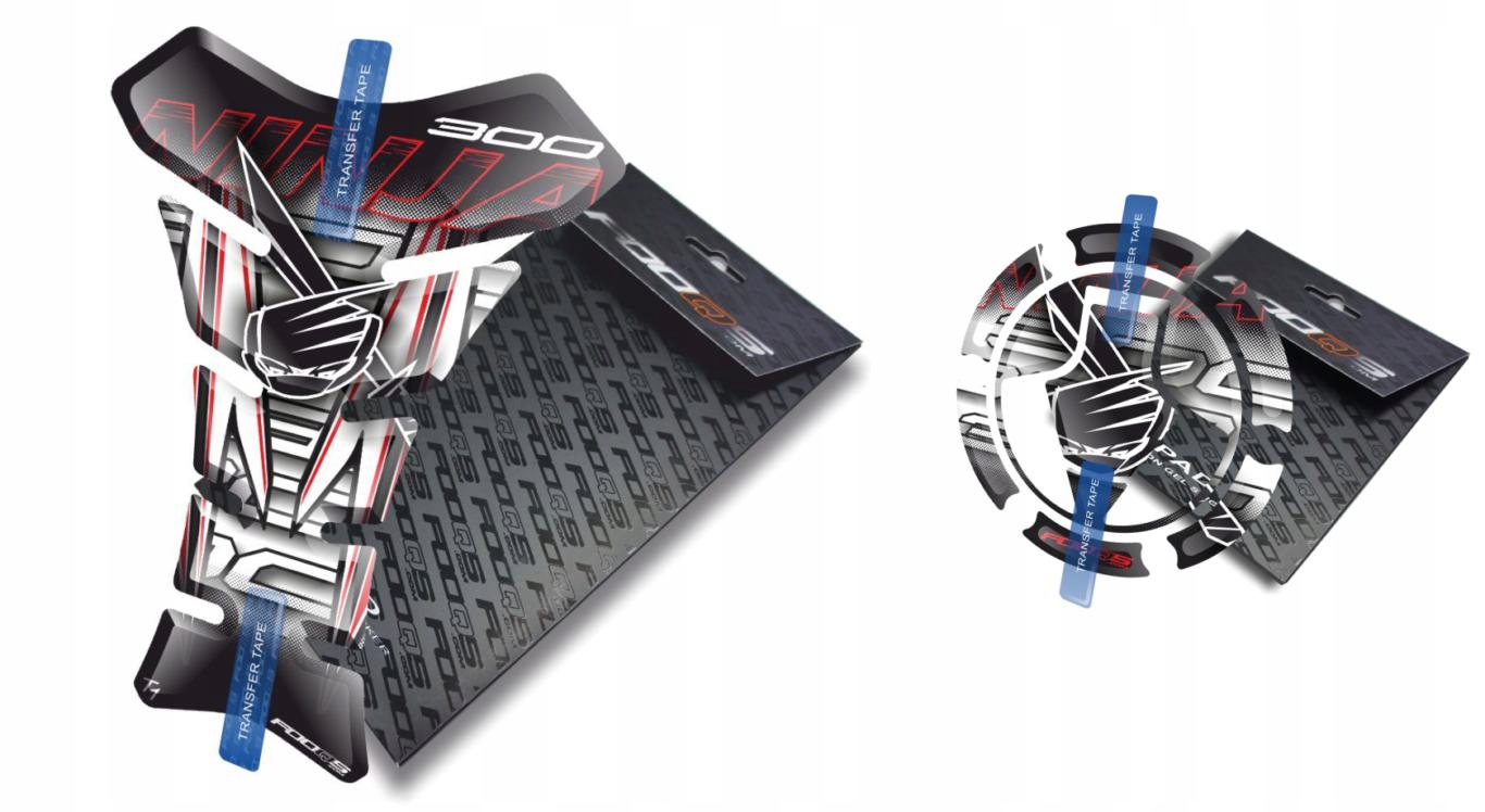 Tank-pad Cap-pad od firmy Fooqs Kawasaki Ninja 300 Bílá Červená