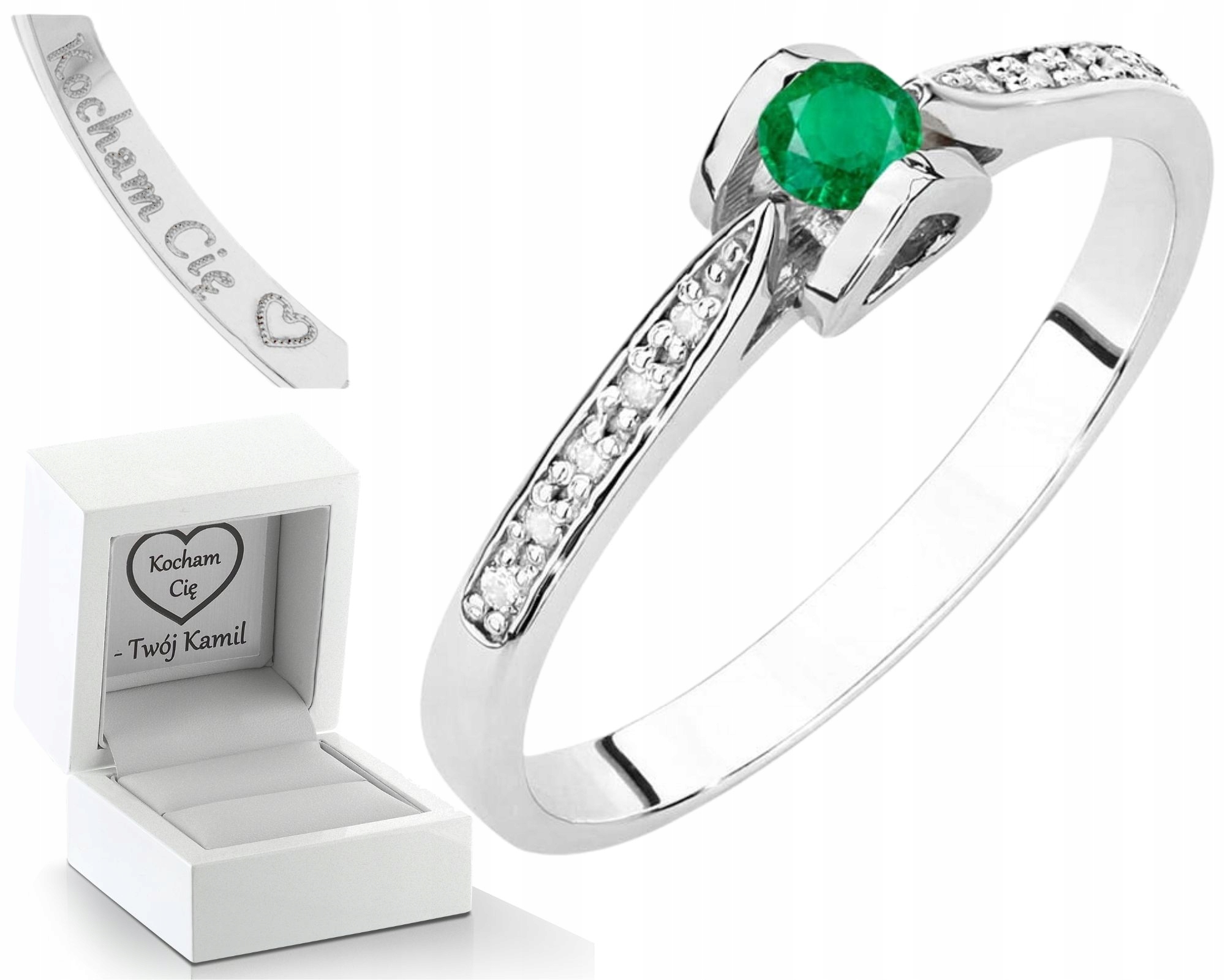 Prstýnek S Diamanty A Smaragdem