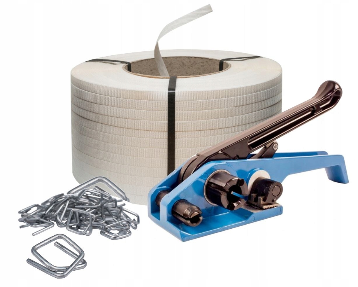 12mm Taśma do pakowania spinania palet CAŁY ZESTAW