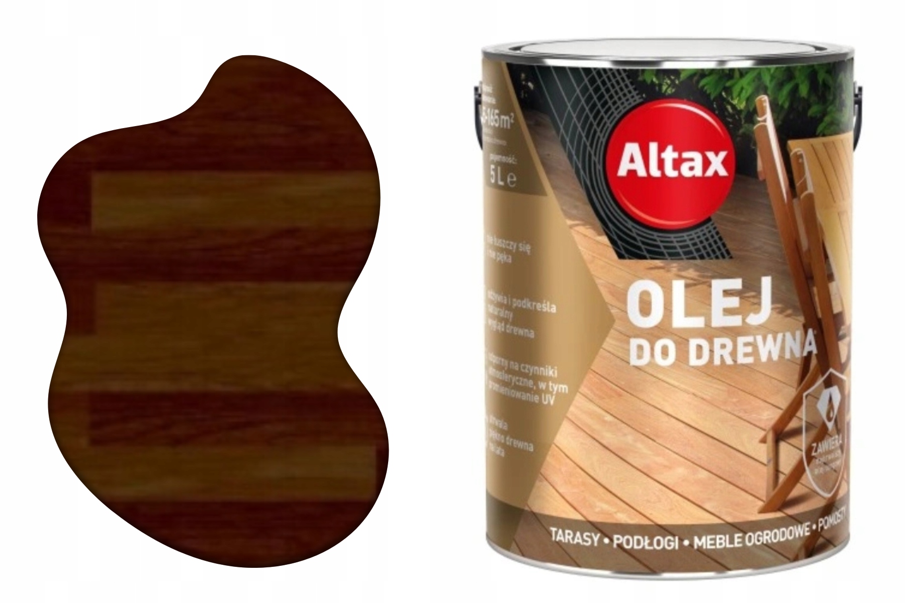 Altax Olej do drewna Palisander Angielski 5L do tarasów, mebli, tungowy