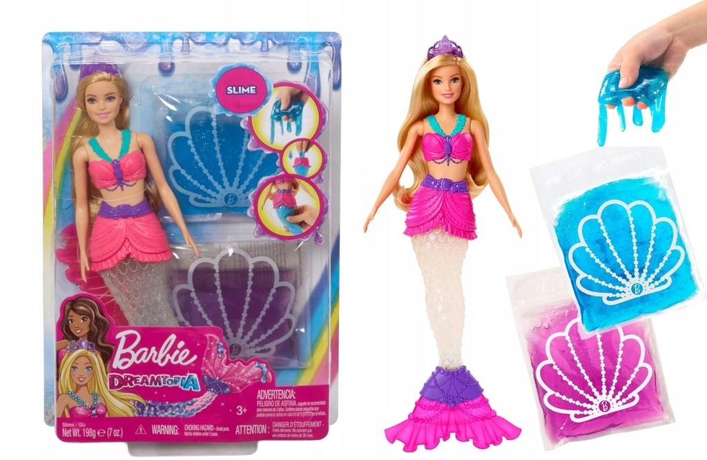 

Barbie Dreamtopia Syrena Brokatowy Slime Mattel