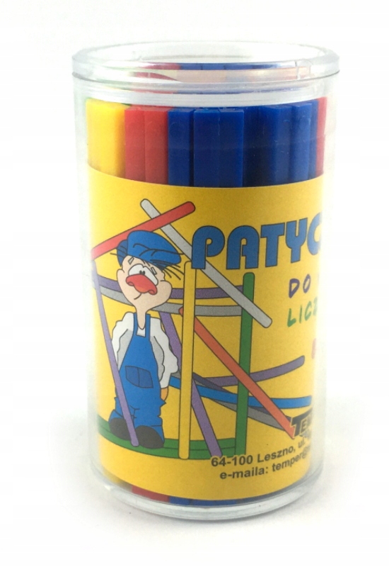 KOLOROWE PATYCZKI DO NAUKI LICZENIA W TUBIE PLASTIKOWE 80 SZT Marka Temper