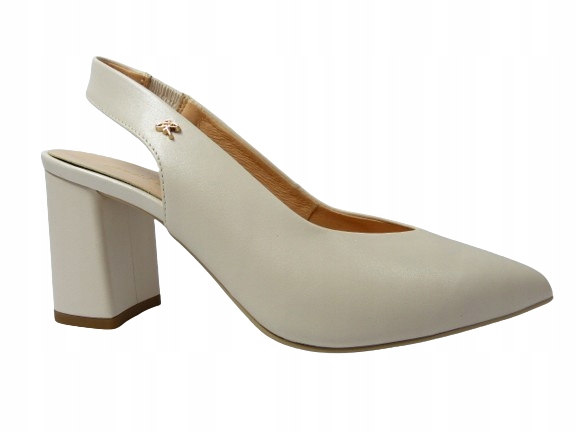 Krémové elegantní letní lodičky bez podpatku na podpatku, kožené boty Sala 37