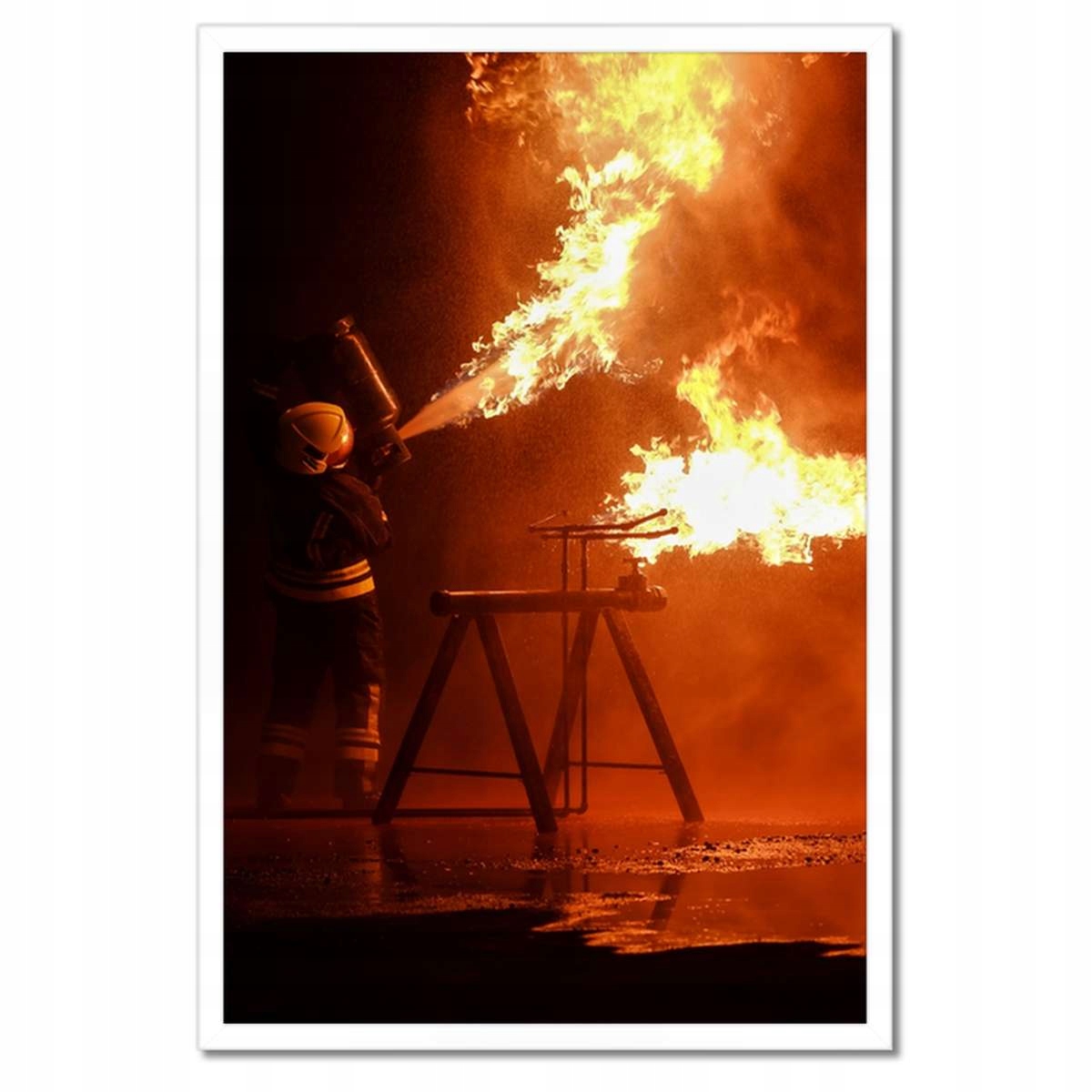 Plakáty v rámu 40x60 Hasič pokus o uhašení