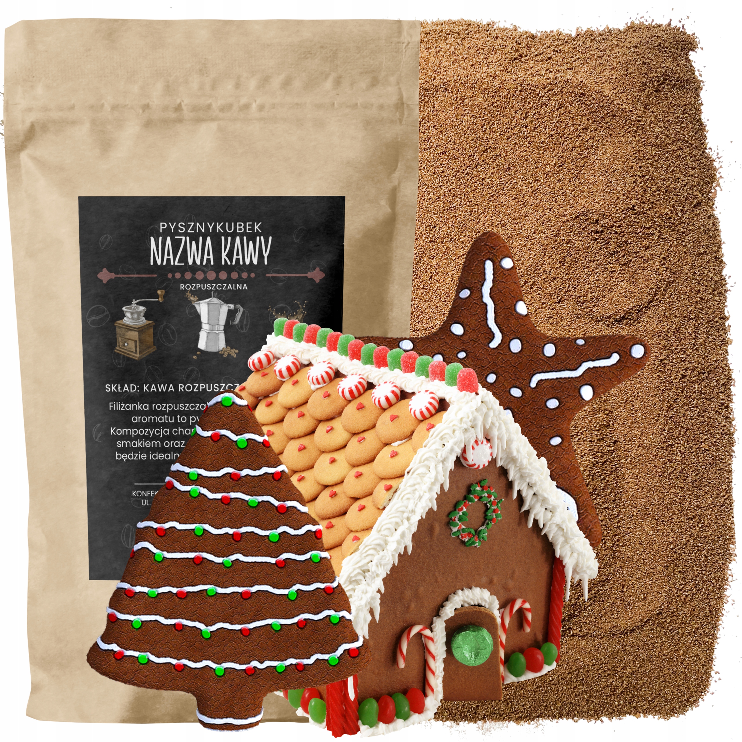 Kawa Rozpuszczalna smakowa Piernik Z Lukrem 1000g 1KG