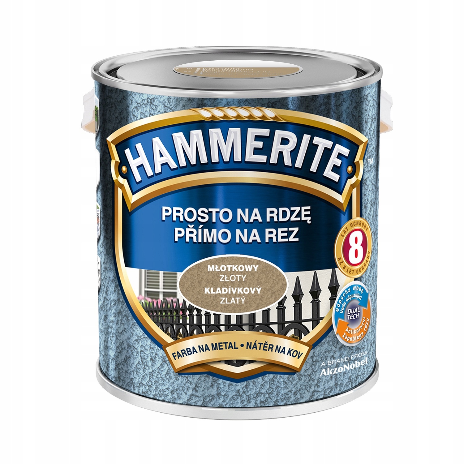 HAMMERITE FARBA NA RDZĘ ZŁOTY MŁOTKOWY 0.7 KOLORY