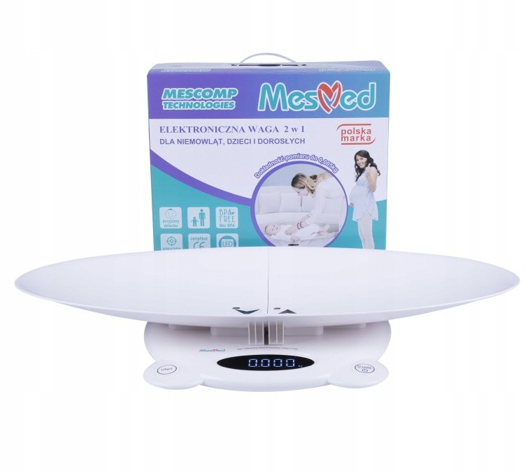 MesMed MM-403 Mea Elektroniczna Waga 2w1 dla niemowląt i dorosłych do 120kg