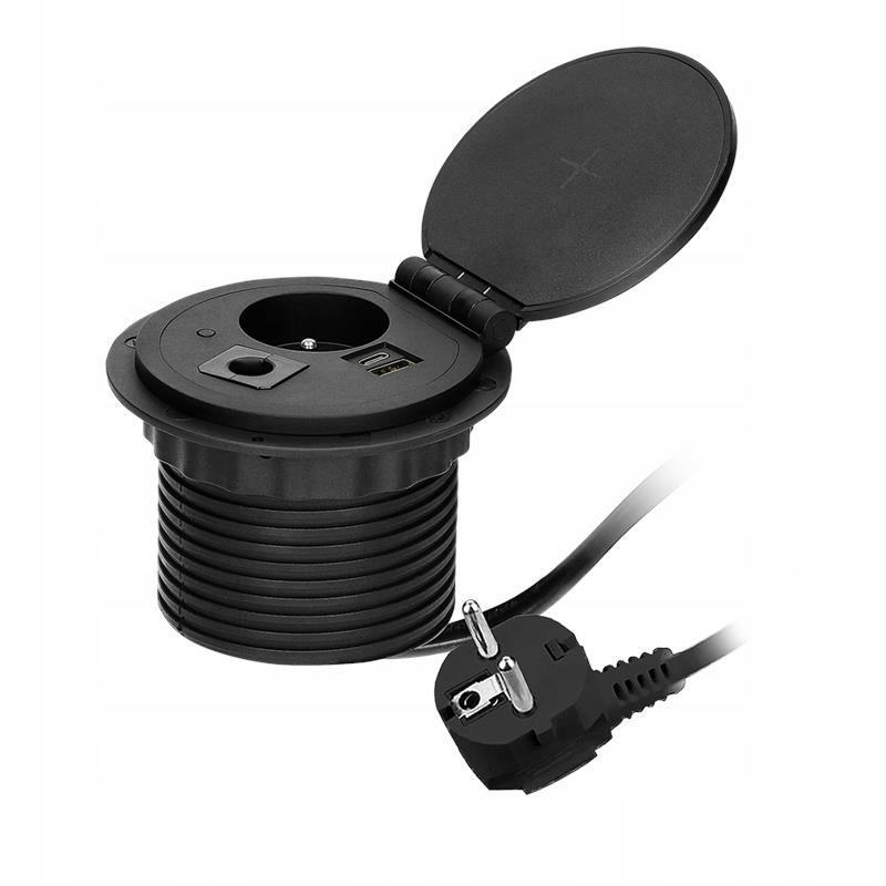 Zásuvka zapustená do dosky 1x250V 2xUSB OR-GM-9015B