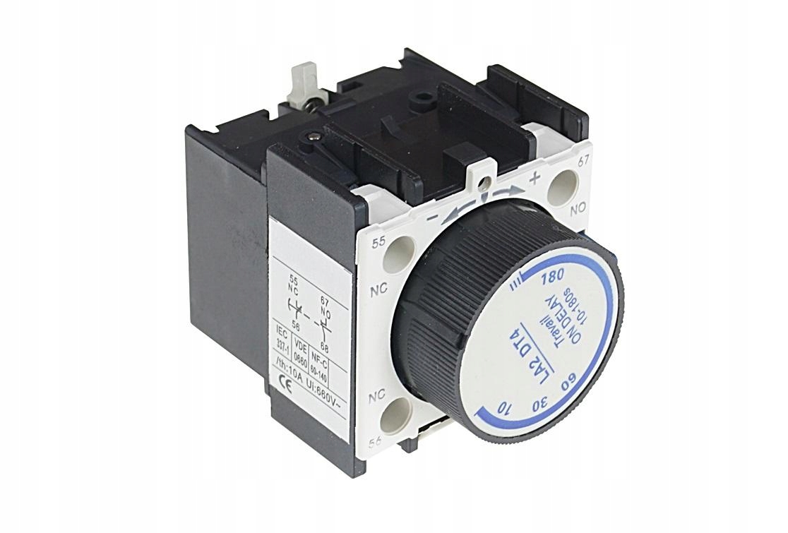 STYCZNIK REGULATOR CZASOWY 10-180 sec LA2 DT4 Wysokość 47.5 mm