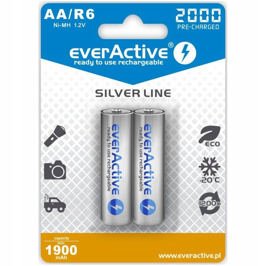 EverActive Akumulatory R6/AA 2000 mAH, blister 2 S