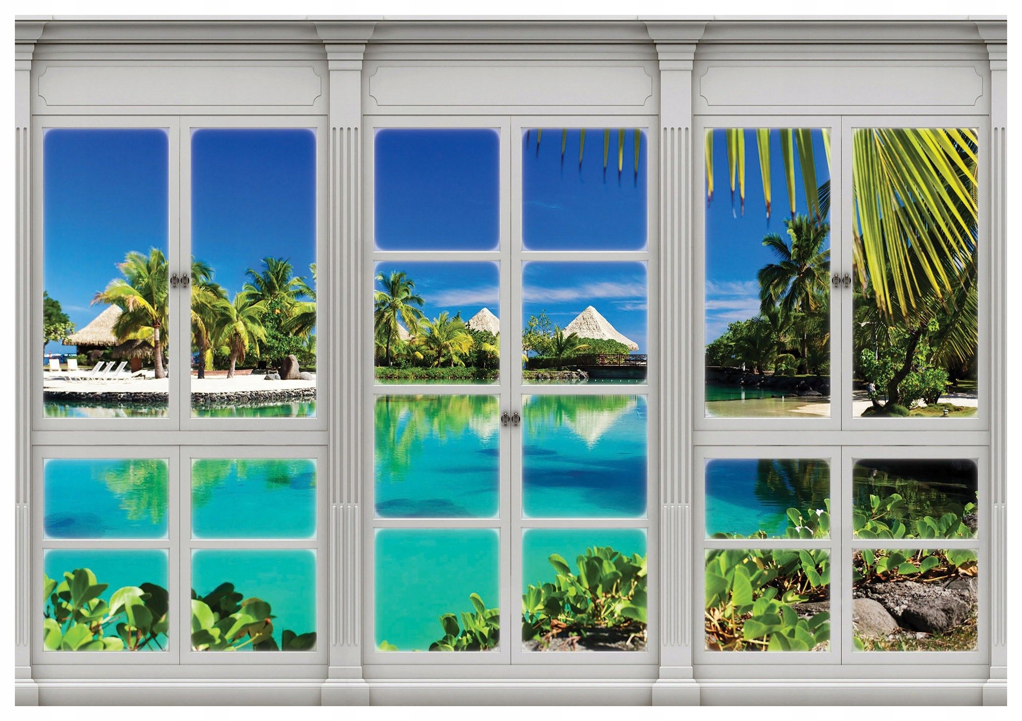 Fototapeta Tropický vinylový raj 416x290 Pláž More Palmy Relax lepidlo