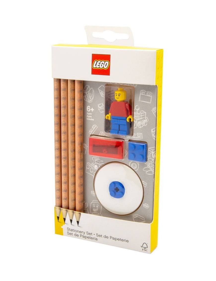 

Zestaw szkolny Lego ołówek temperówka gumka