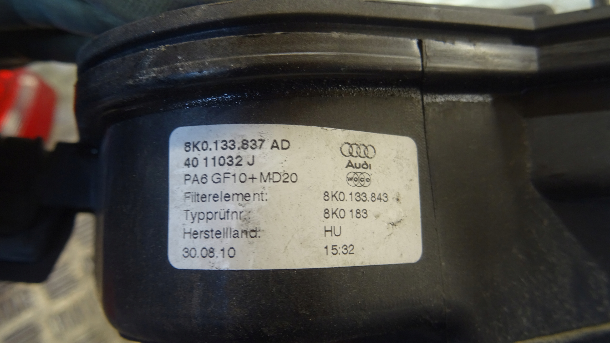 Gehäuse filter luft Audi A4 A5 Q5 8K0133837AD 8K0133835D