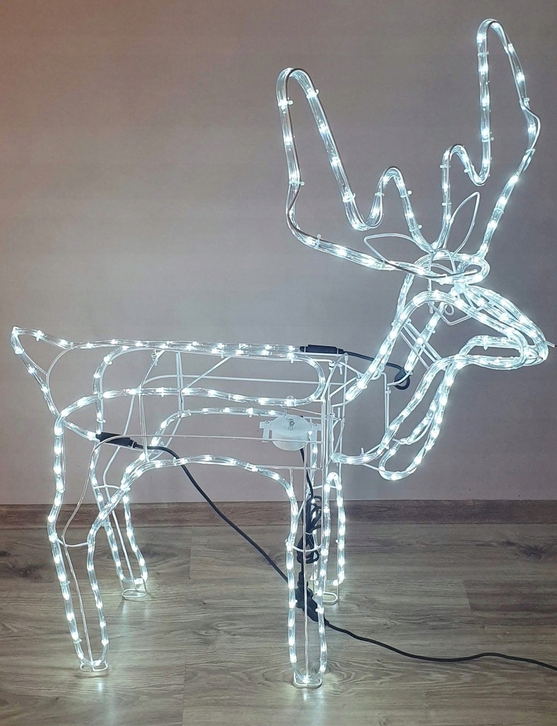 RENIFER LED ŚWIECĄCY OZDOBA ŚWIĄTECZNA ZEW LAMPKI BIAŁY ZIMNY Zasilanie sieciowe