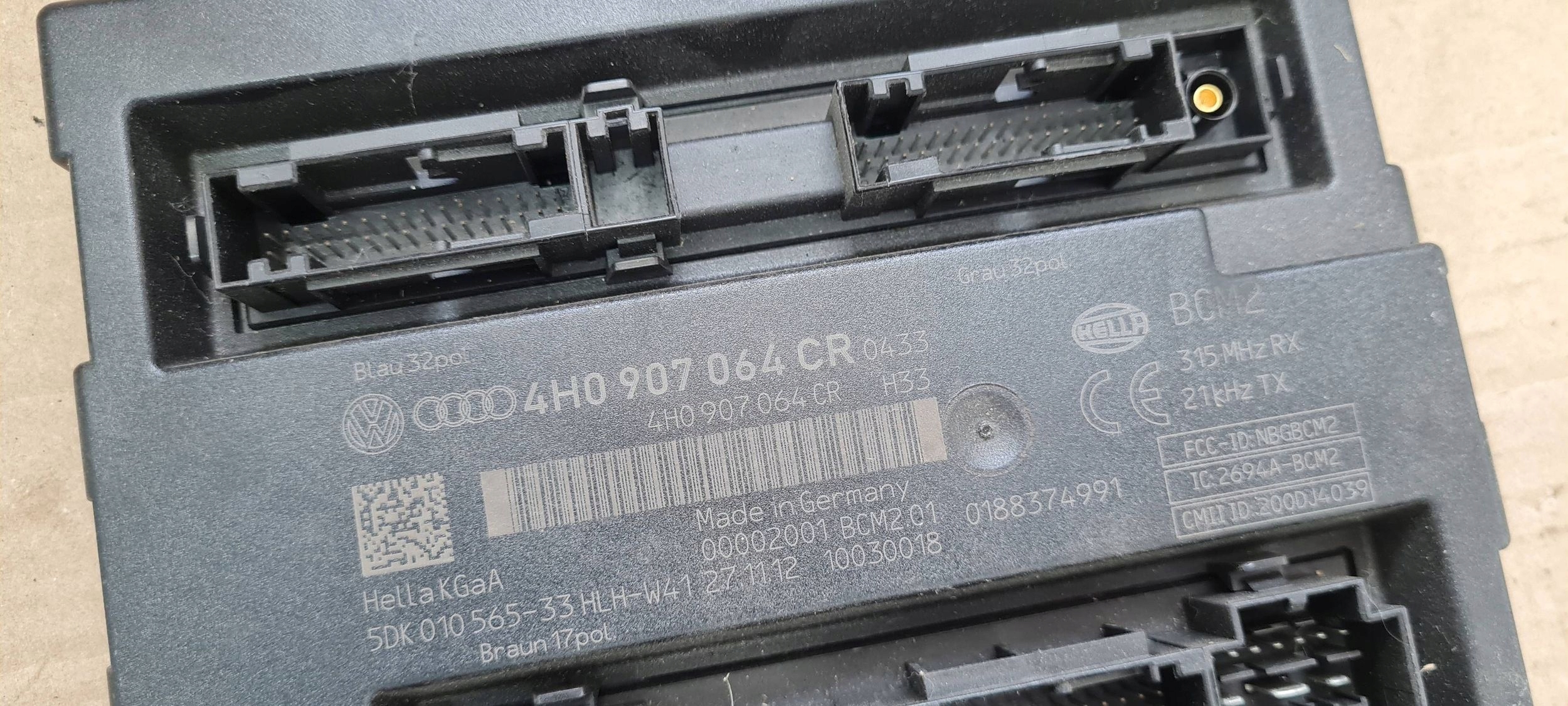 A6 C7 4G control unit comfort control unit AUDI A7 4G 4H0907064CR