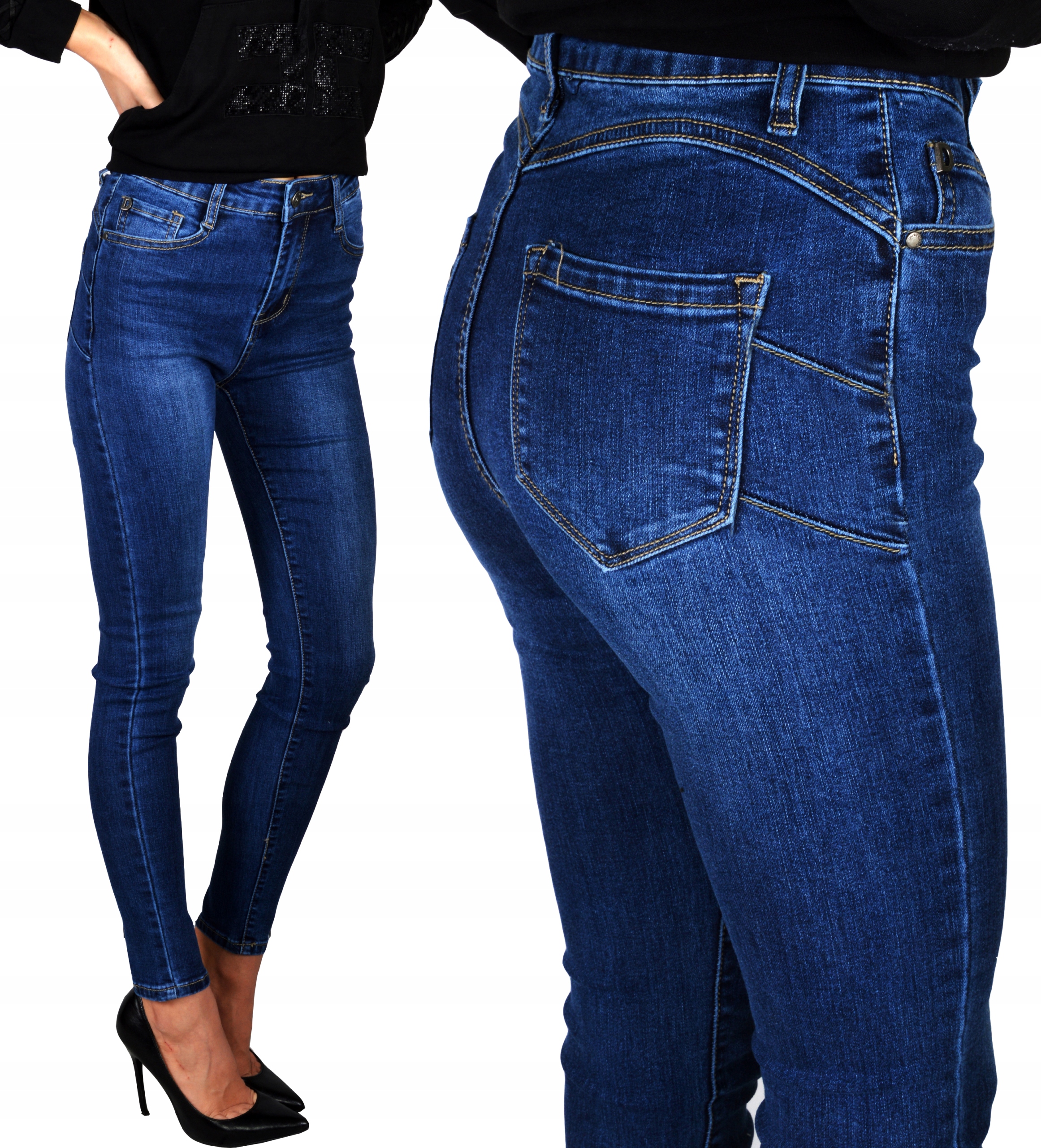 

Jeansy Damskie Spodnie Jeansowe Modelujące Push-Up