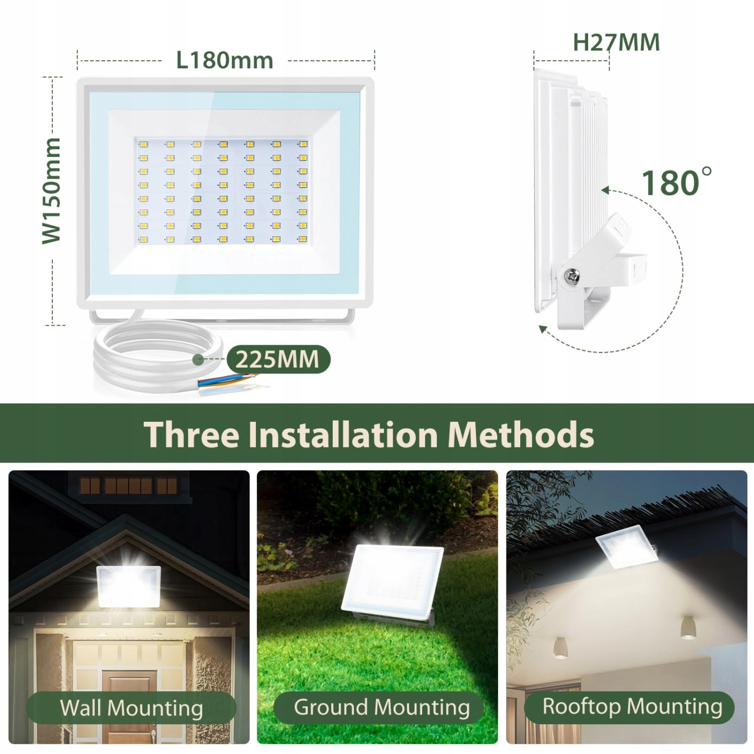 Reflektor LED Zewnętrzny Super Jasny Mocny Wodoodporny 50W IP65 AIGOSTAR — miniatura 6