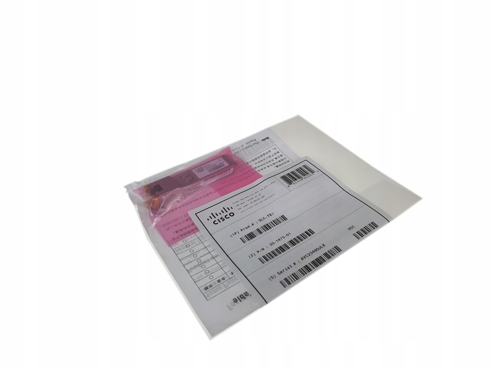 Wkładka Cisco GLC-TE 1000BASE-T RJ45 SFP