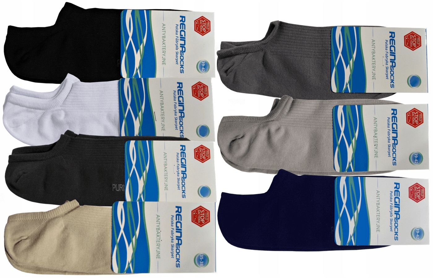 

10 Par Skarpety stopki kr. antybakteryjne 39/42