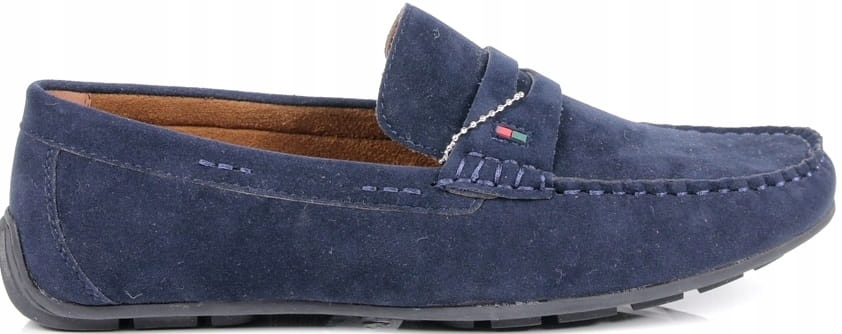 Modré Semišové Mokasíny Pro Muže, Pohodlné Boty, Nazouvací Stélka Z Kůže