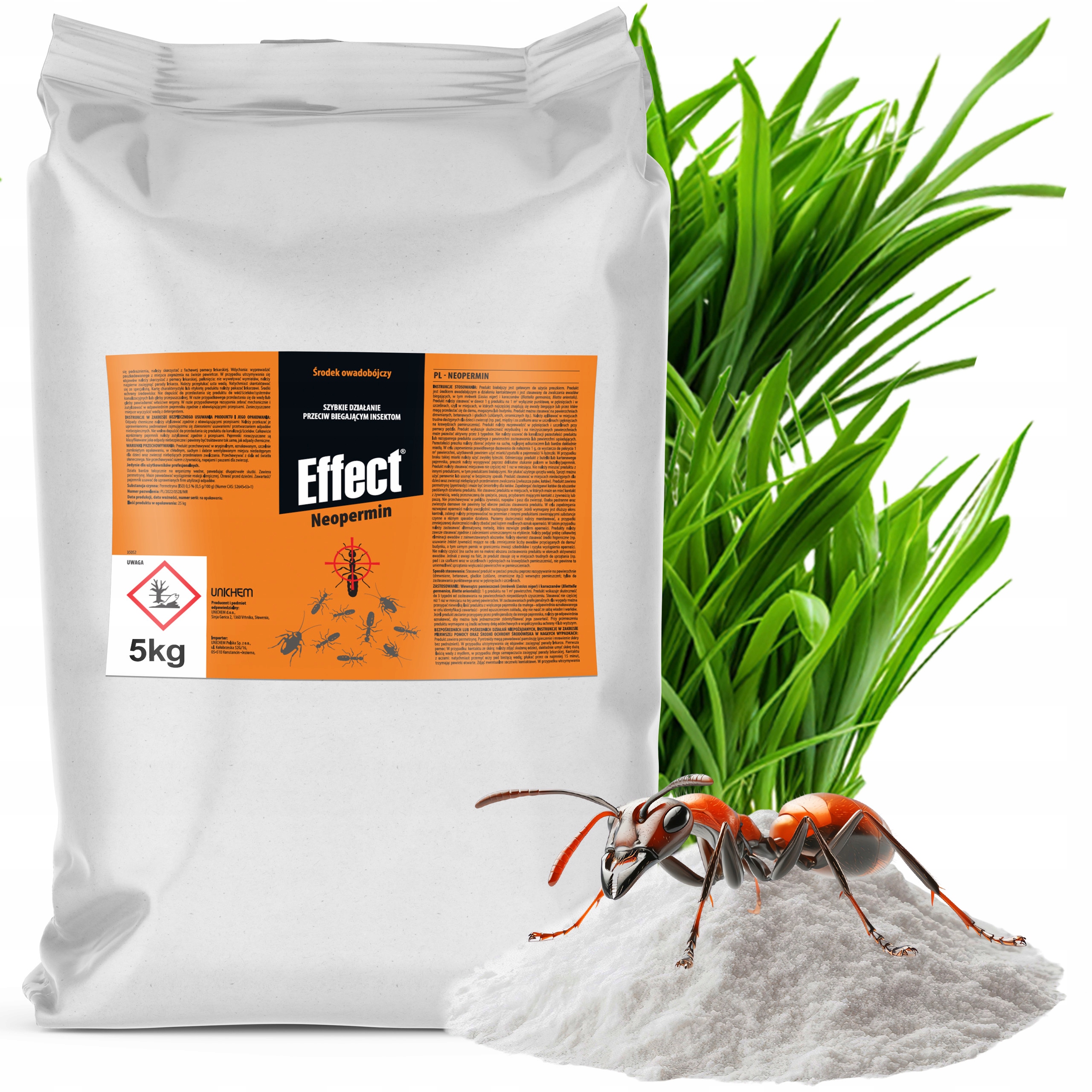 Środek Proszek Na Mrówki Gniazda Mrówek Pluskwy Karaluchy Rybiki Effect 5KG