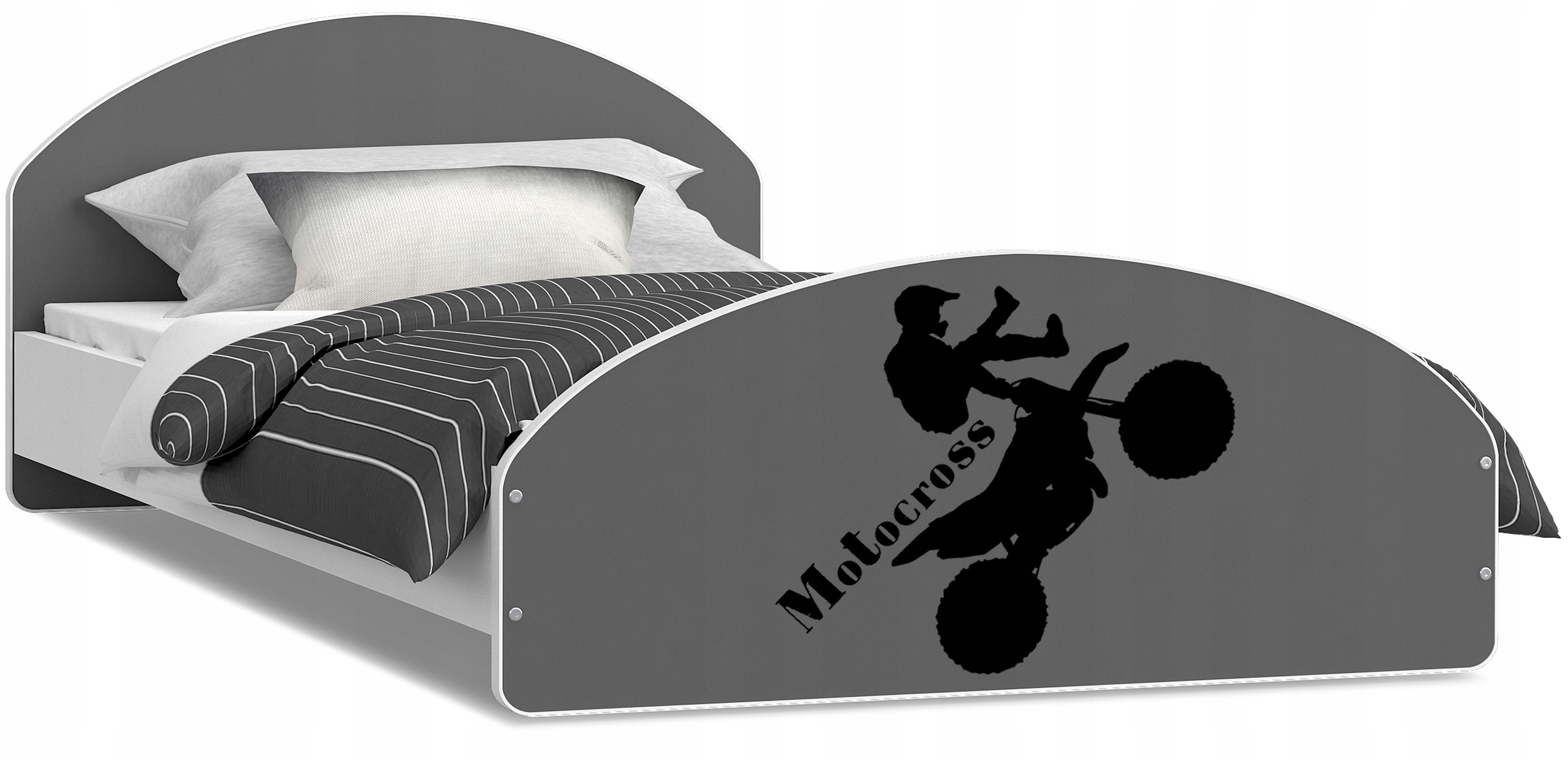 

Łóżko młodzieżowe 200x90 szary + materac Cross