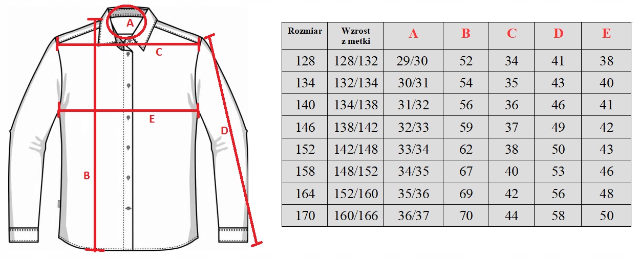 ELEGANCKA BIAŁA KOSZULA DLA CHŁOPCA Długi rękaw 146 Rozmiar 146