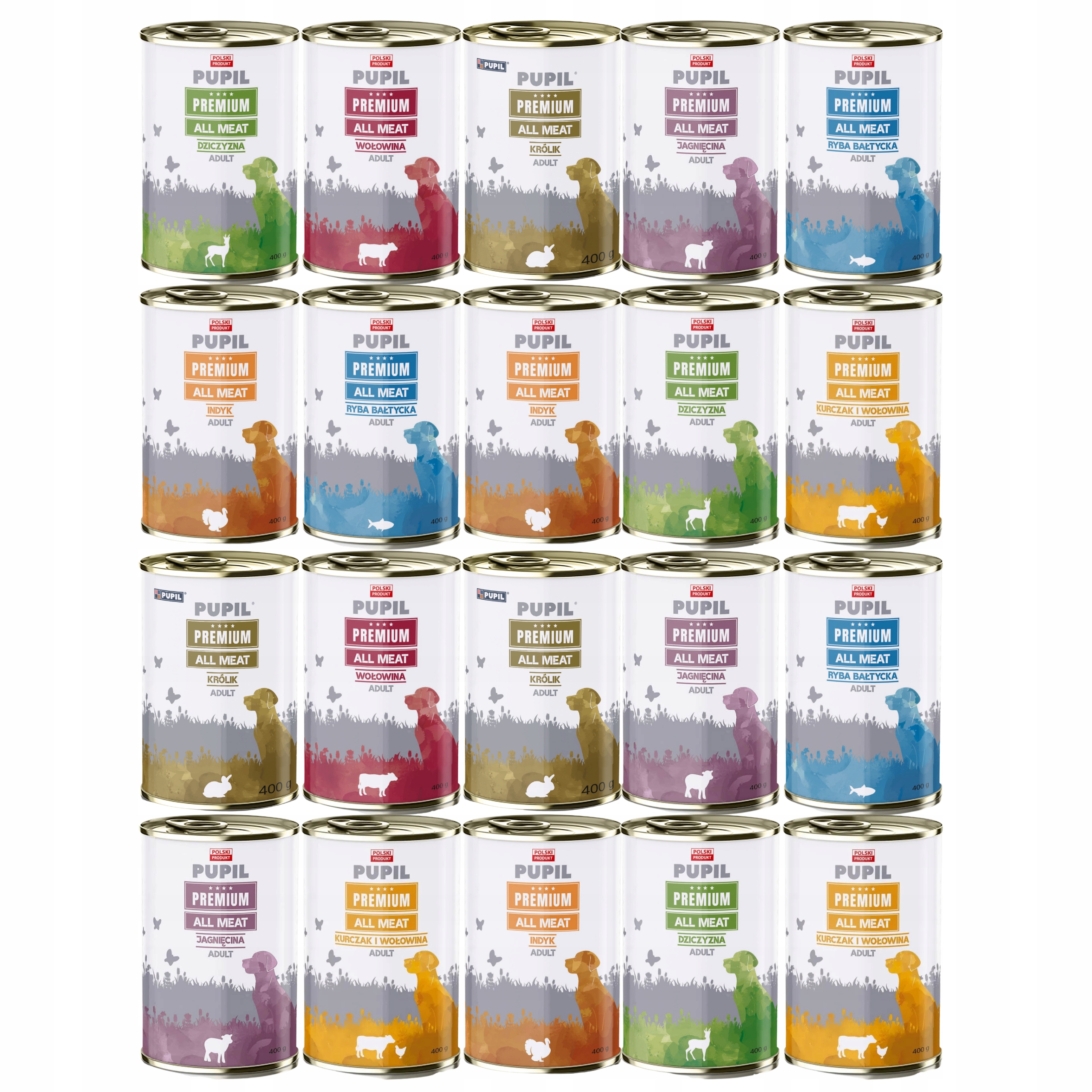 Levně Pupil Premium All Meat Krmivo mokré pro psa mix chutí 20 x 400 g