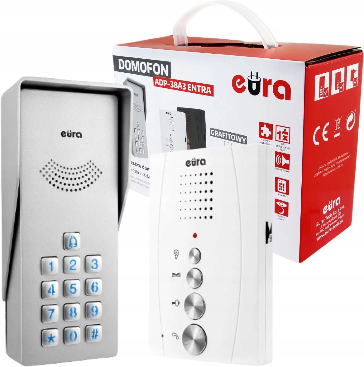 Domofón Eura ADP-38A3 Entra biely