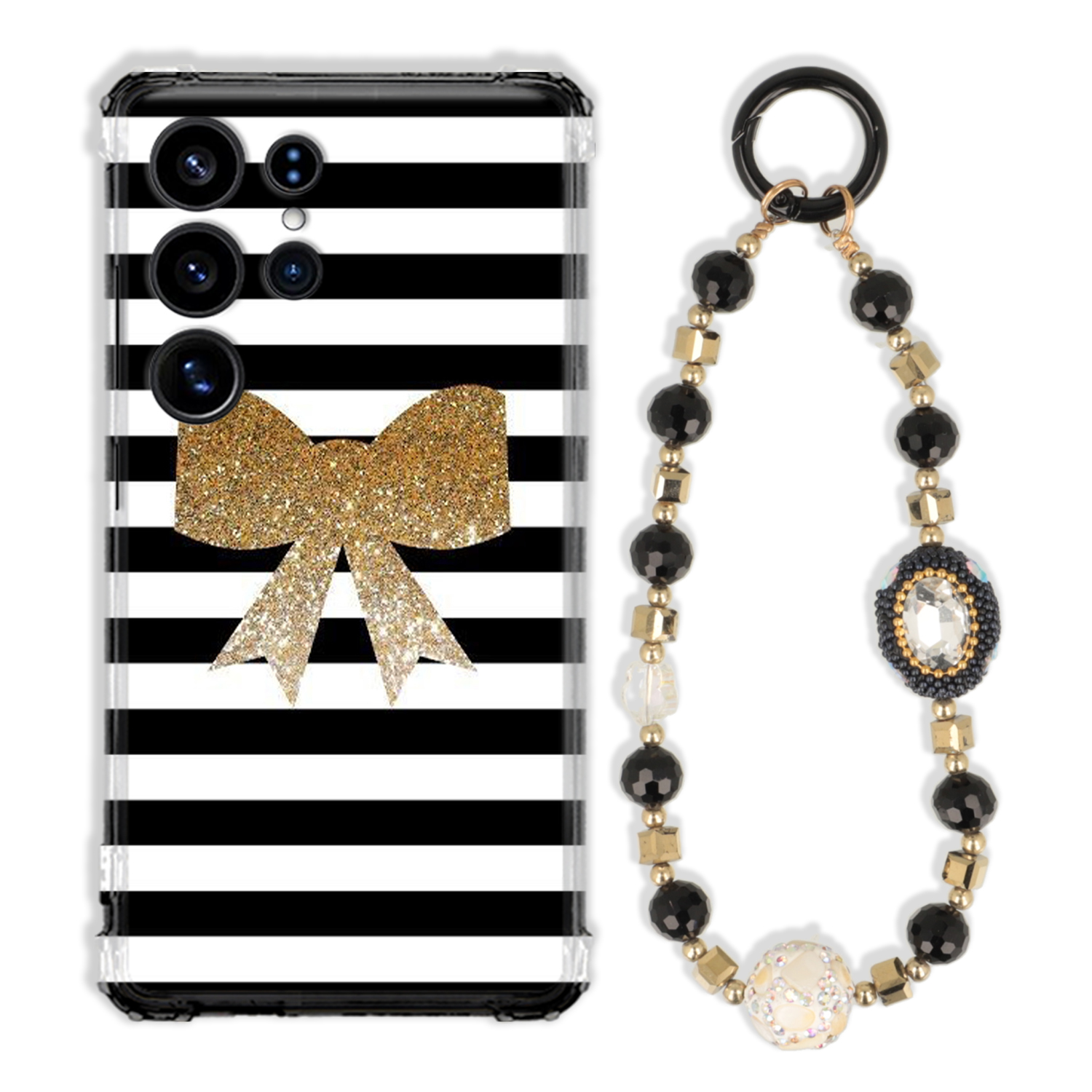 Puzdro Pre Samsung S25 Ultra Antishock Zirkóny Čierno Zlaté|odolné|pevné