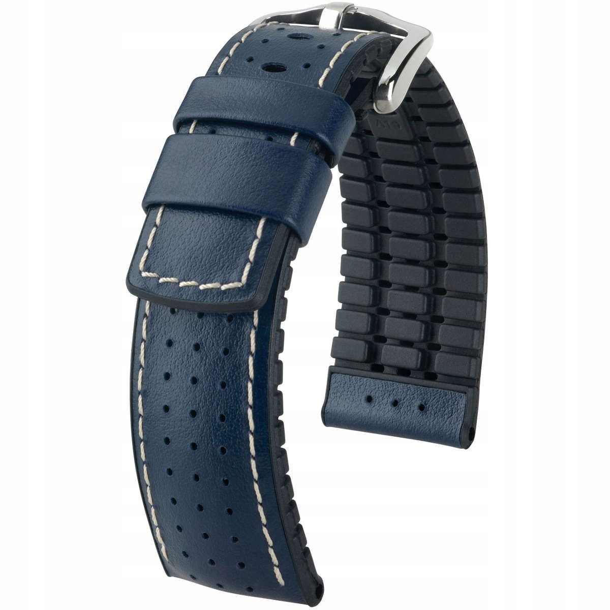 Modro-černý kožený opasek 20 mm Hirsch Tiger