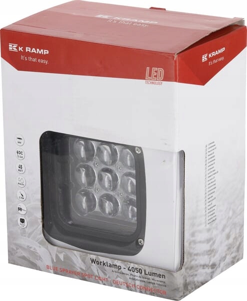 Led pracovní lampa, čtvercová, 45 W, 4050 lm, modrá, 126x151x95 mm, LA10617