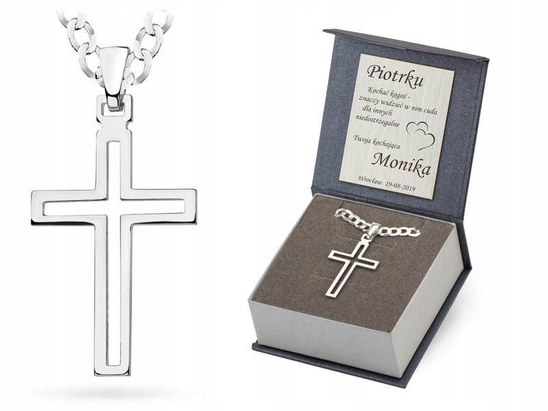 Řetízek Pancr 60CM Kříž 925 Gravírování