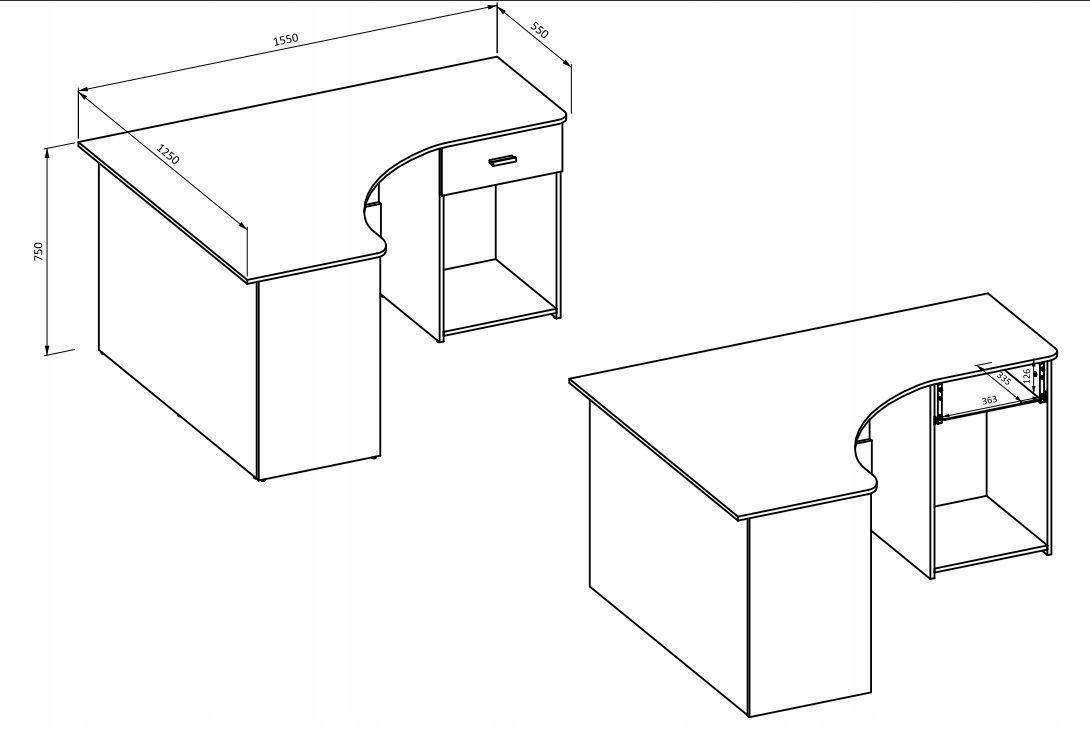 Biurko narożne Corner 24N2LU03 Kod producenta corner