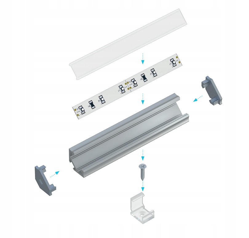 Zaślepka do profili typ-C szara pełna Typ zaślepka
