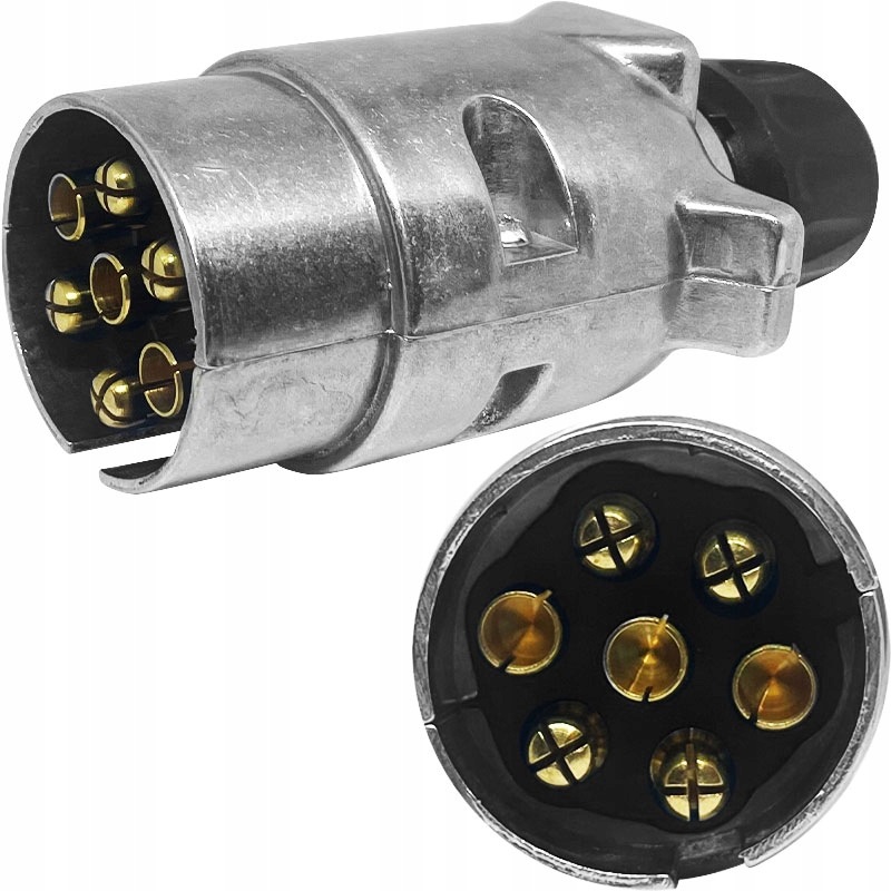 WTYCZKA 7 BIEGUNOWA PINOWA 12V ALUMINIOWA UNIWERSALNA 7PIN WTYK PRZYCZEPKI Marka CH