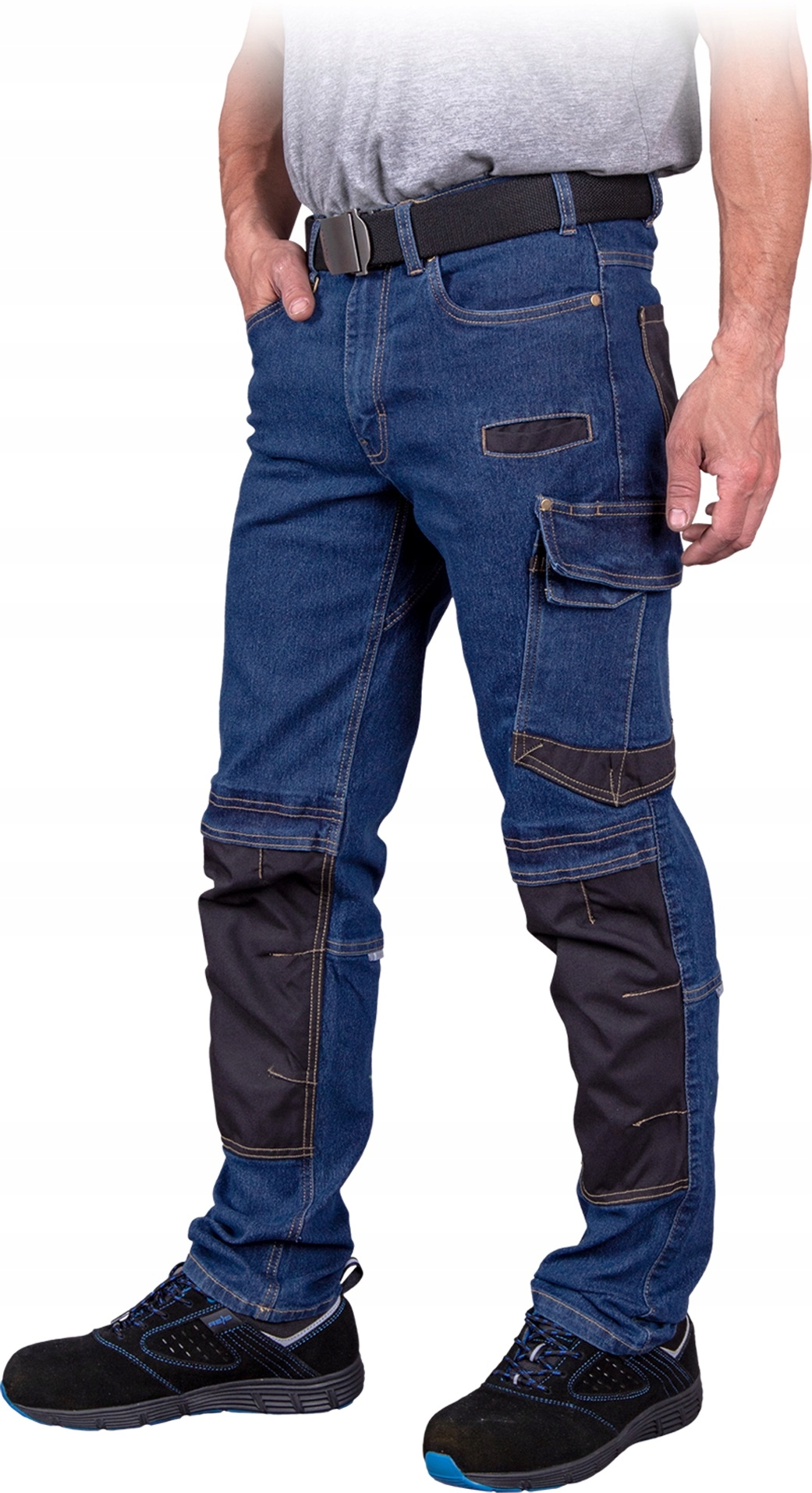 

Spodnie jeans robocze do pasa dżinsowe granat r.58