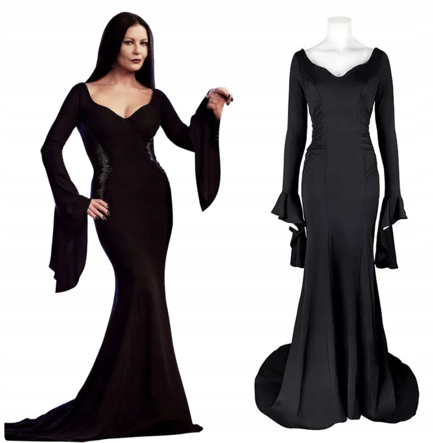 Kostým Morticia Addams Rodina Addamsů Na Halloween Šaty 3XL