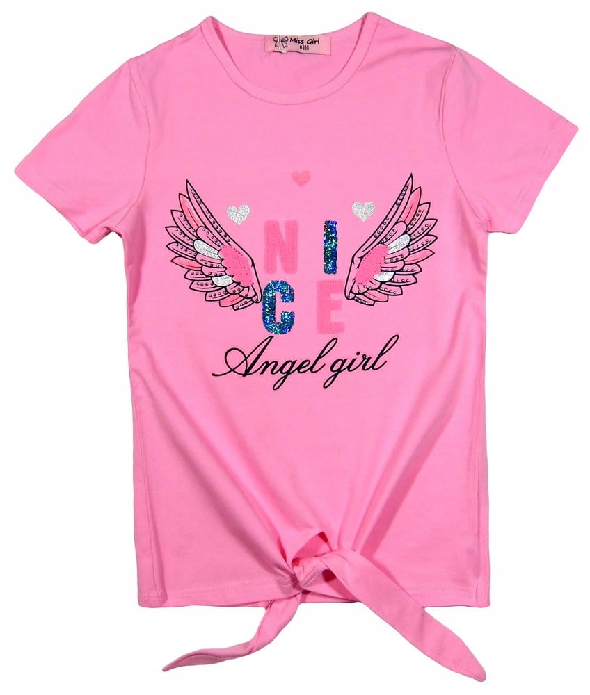 

wiązana Bluzka skrzydła cekiny NY-33 Nice 14Y róż